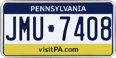 PA license plate JMU7408