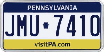 PA license plate JMU7410