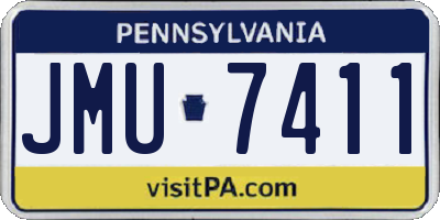 PA license plate JMU7411