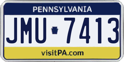 PA license plate JMU7413