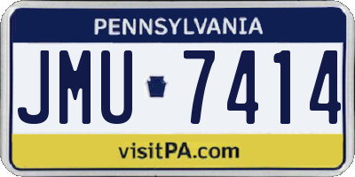 PA license plate JMU7414