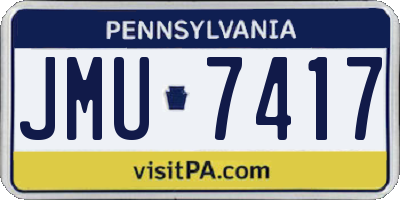 PA license plate JMU7417