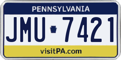 PA license plate JMU7421