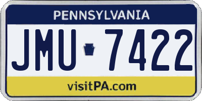 PA license plate JMU7422