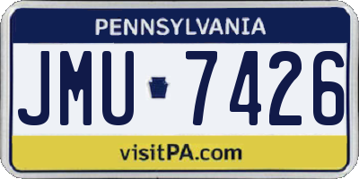 PA license plate JMU7426
