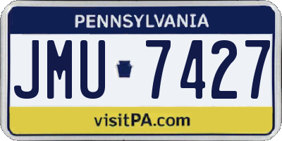 PA license plate JMU7427