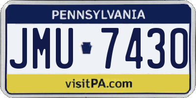 PA license plate JMU7430