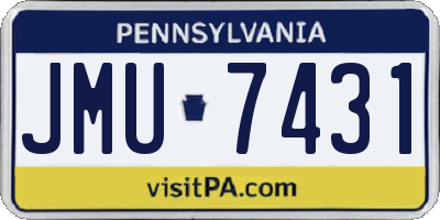 PA license plate JMU7431