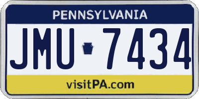 PA license plate JMU7434