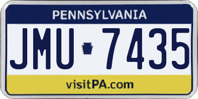 PA license plate JMU7435