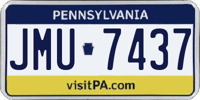 PA license plate JMU7437