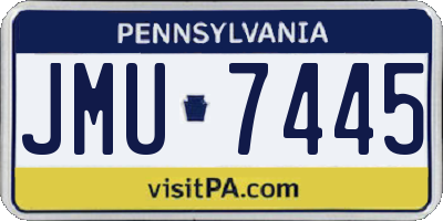 PA license plate JMU7445