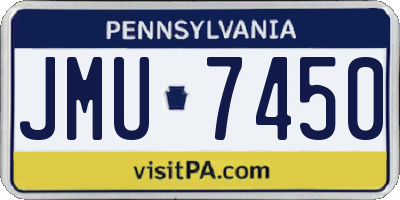 PA license plate JMU7450
