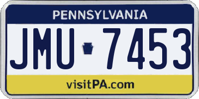 PA license plate JMU7453