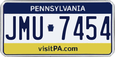 PA license plate JMU7454