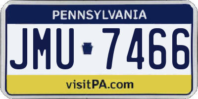 PA license plate JMU7466