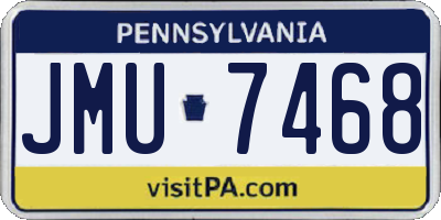 PA license plate JMU7468