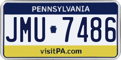 PA license plate JMU7486