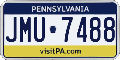 PA license plate JMU7488