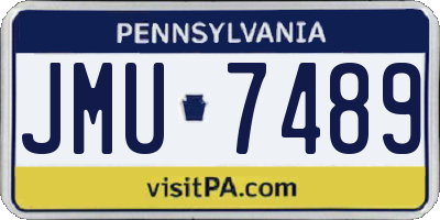 PA license plate JMU7489