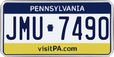 PA license plate JMU7490