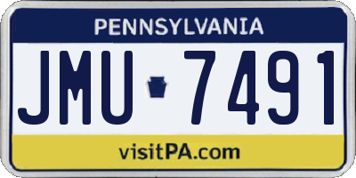 PA license plate JMU7491