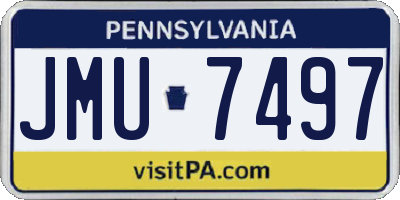 PA license plate JMU7497