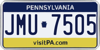 PA license plate JMU7505