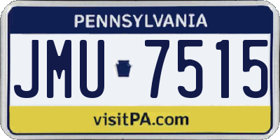 PA license plate JMU7515