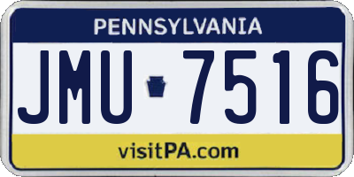 PA license plate JMU7516