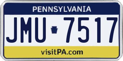 PA license plate JMU7517