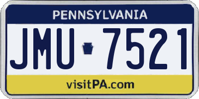 PA license plate JMU7521