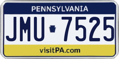 PA license plate JMU7525
