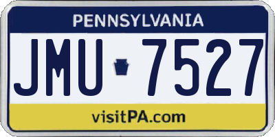 PA license plate JMU7527