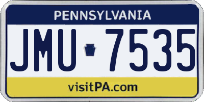 PA license plate JMU7535