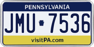 PA license plate JMU7536