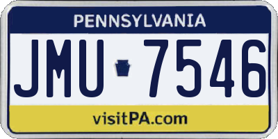 PA license plate JMU7546