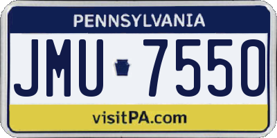 PA license plate JMU7550