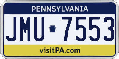 PA license plate JMU7553