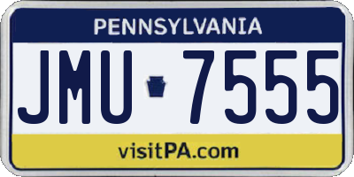 PA license plate JMU7555