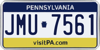 PA license plate JMU7561
