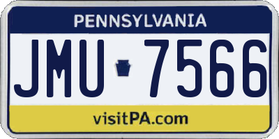 PA license plate JMU7566