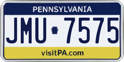 PA license plate JMU7575