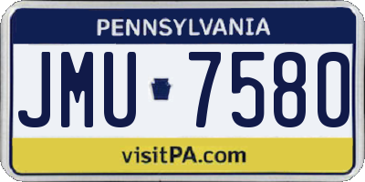 PA license plate JMU7580