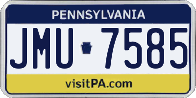 PA license plate JMU7585