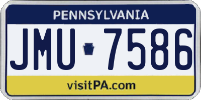 PA license plate JMU7586