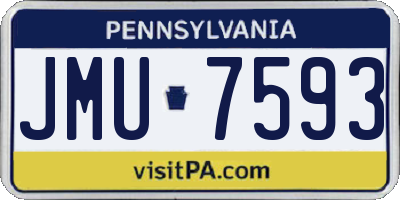 PA license plate JMU7593
