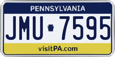 PA license plate JMU7595