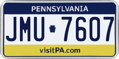 PA license plate JMU7607