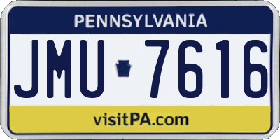 PA license plate JMU7616
